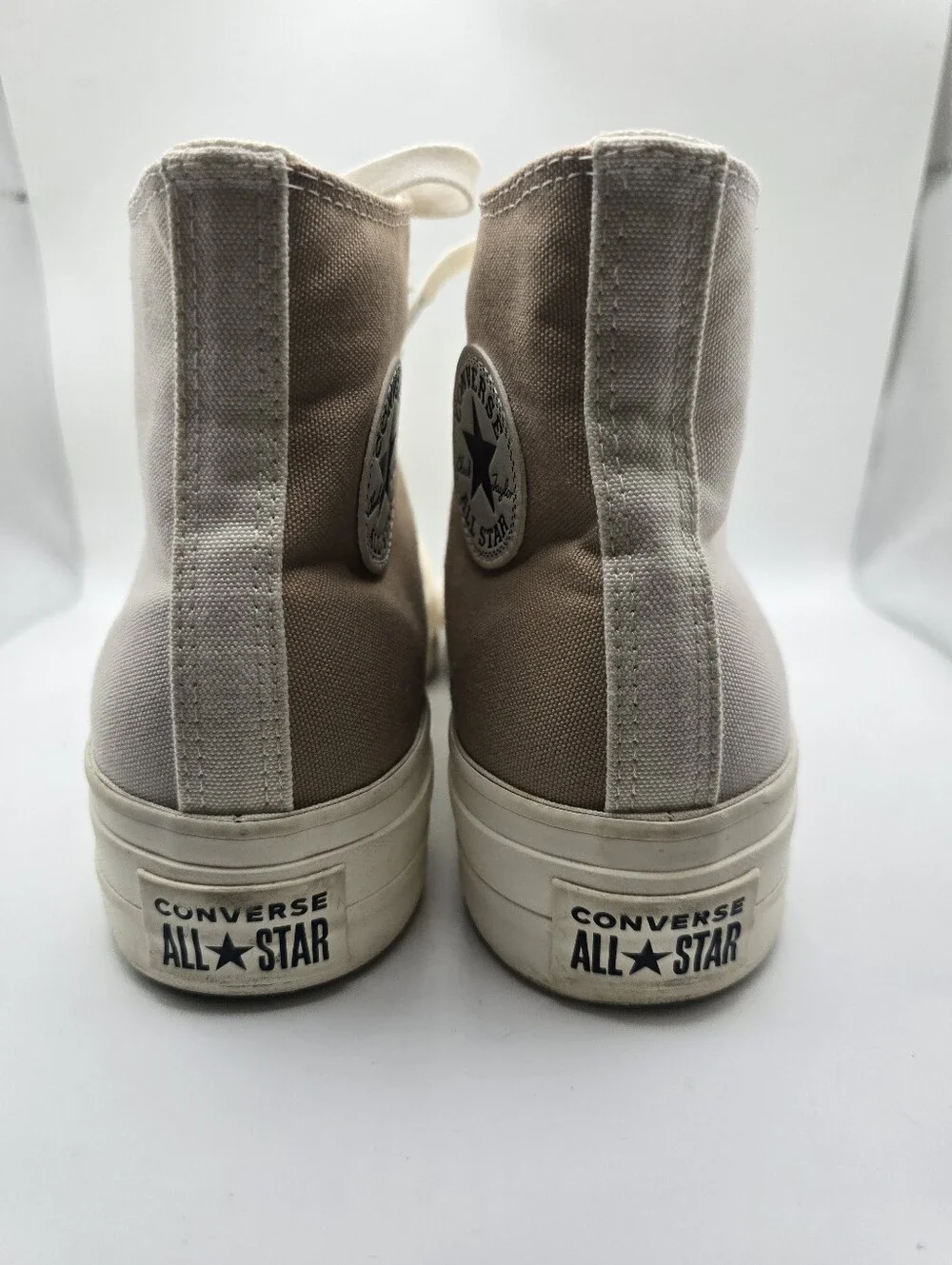 Converse Chuck 2 Tone Beige Platform High Top Canvas Skater Sneakers. Ladies 9.5 - Picture 4 of 15